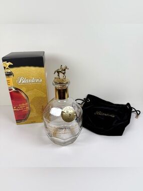 Blantons Gold Bourbon Whiskey 750 ml Empty Unrinsed Bottle Bag Box Stopper “B”